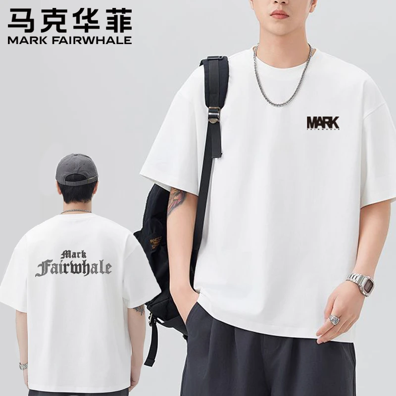 马克华菲夏季新款帅气印花短袖T恤男百搭圆领宽松休闲半袖圆领t恤