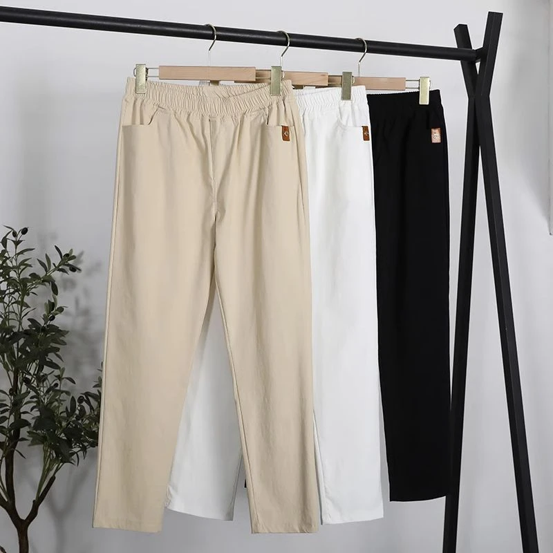 春夏季轻职风直筒宽松九分裤女薄款纯色休闲显瘦小个子百搭哈伦裤
