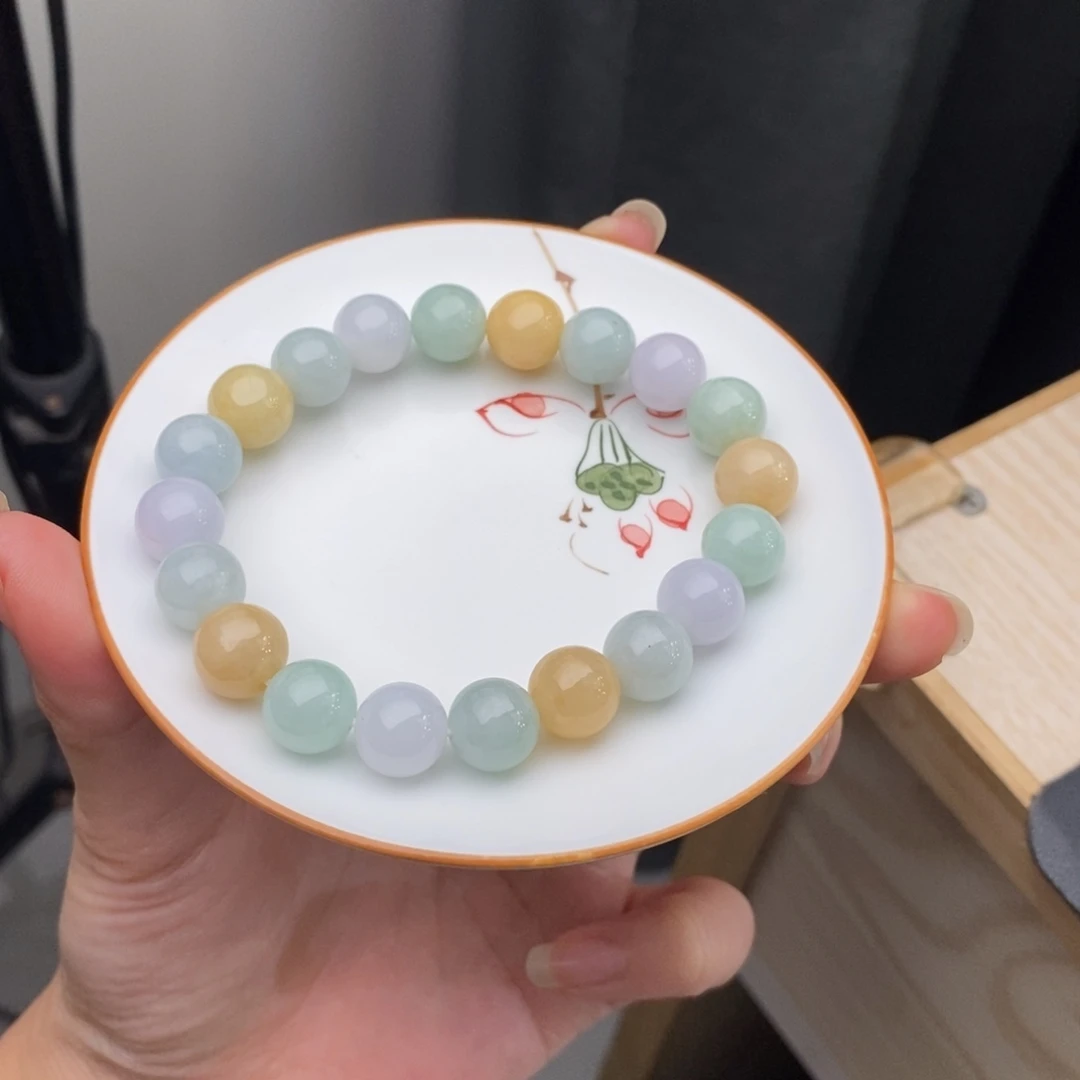 小***亮翡翠未镶嵌手链翡翠y2732 卡10