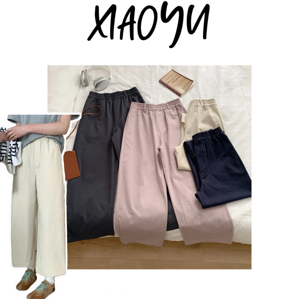 【肌理感直筒九分裤】S韩系简约仿牛仔肌理感直筒休闲裤百搭显瘦