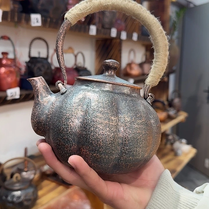 紫铜手工制作烧水壶