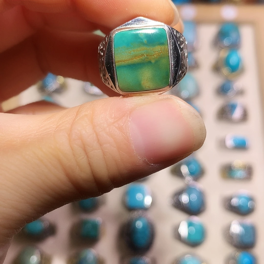 绿松石银S925镶嵌挂件