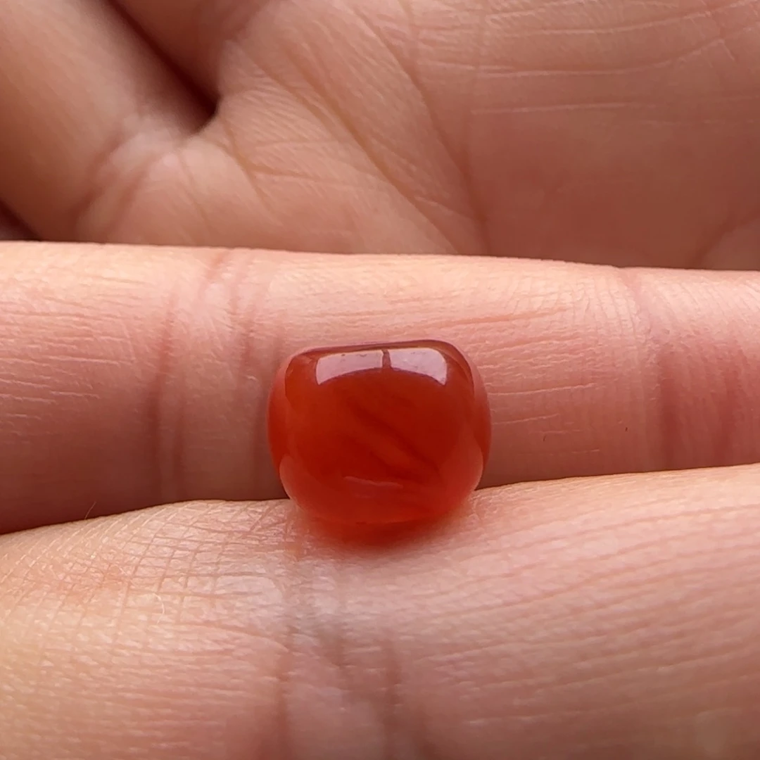 南红玛瑙老型9.3x7.2未镶嵌盖*沙纹