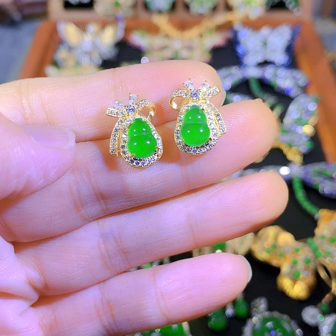 吊坠(不含链)银S925镶嵌翡翠