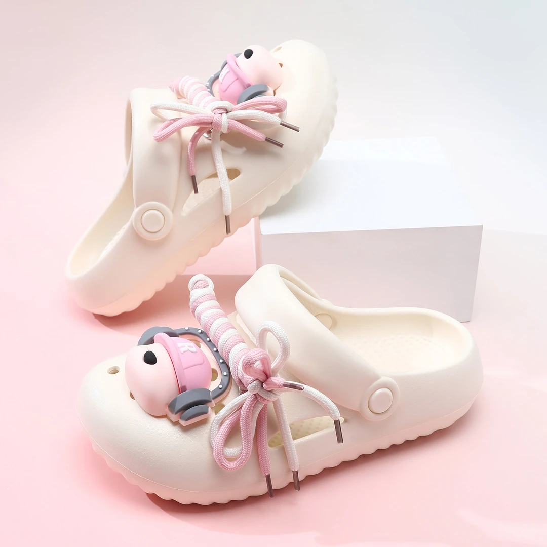 耳机洞洞鞋女夏2025新款厚底外穿防滑休闲包头拖网红踩屎感沙滩鞋