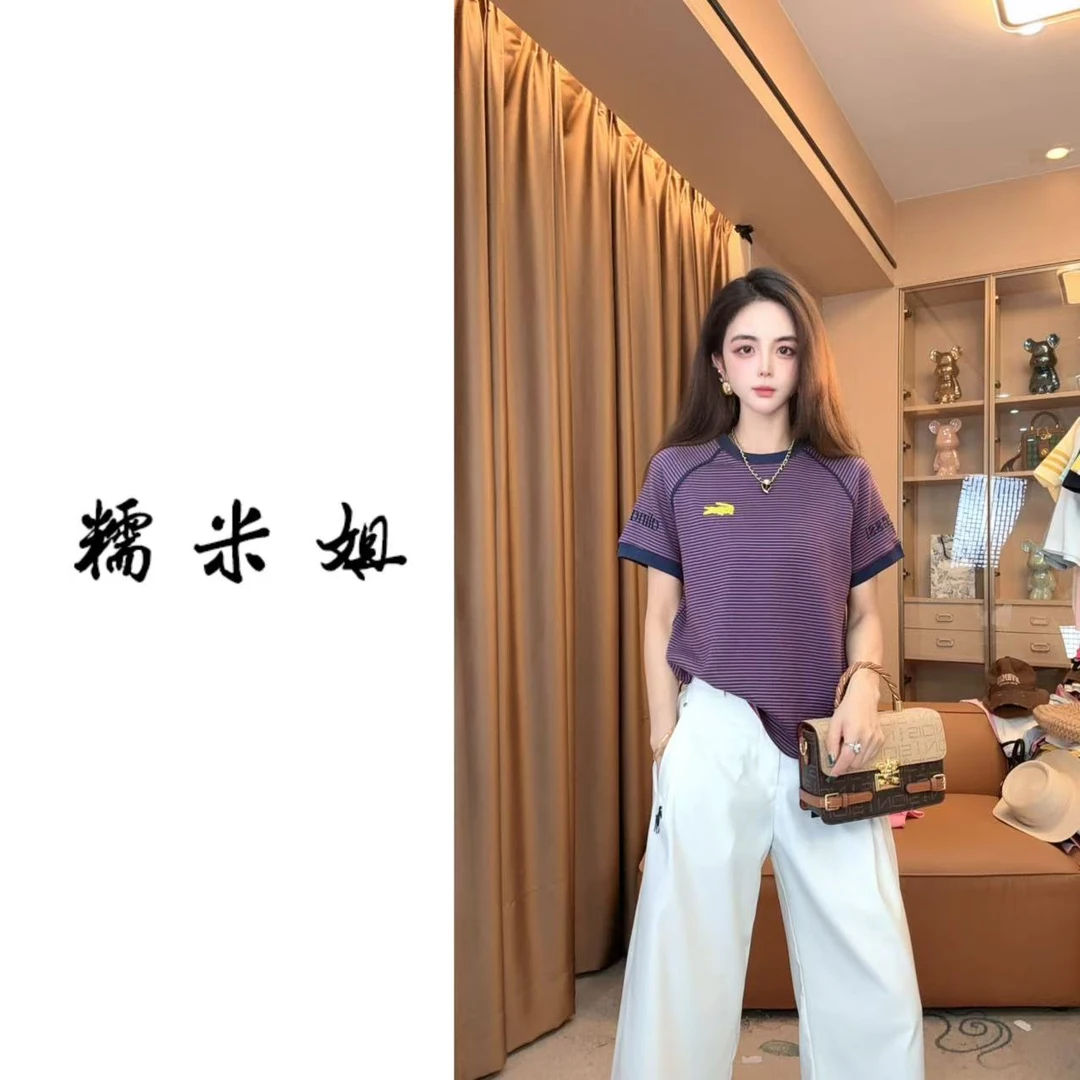 【现货】2025春夏新款百搭时尚T恤简约显瘦短袖上衣Y0409