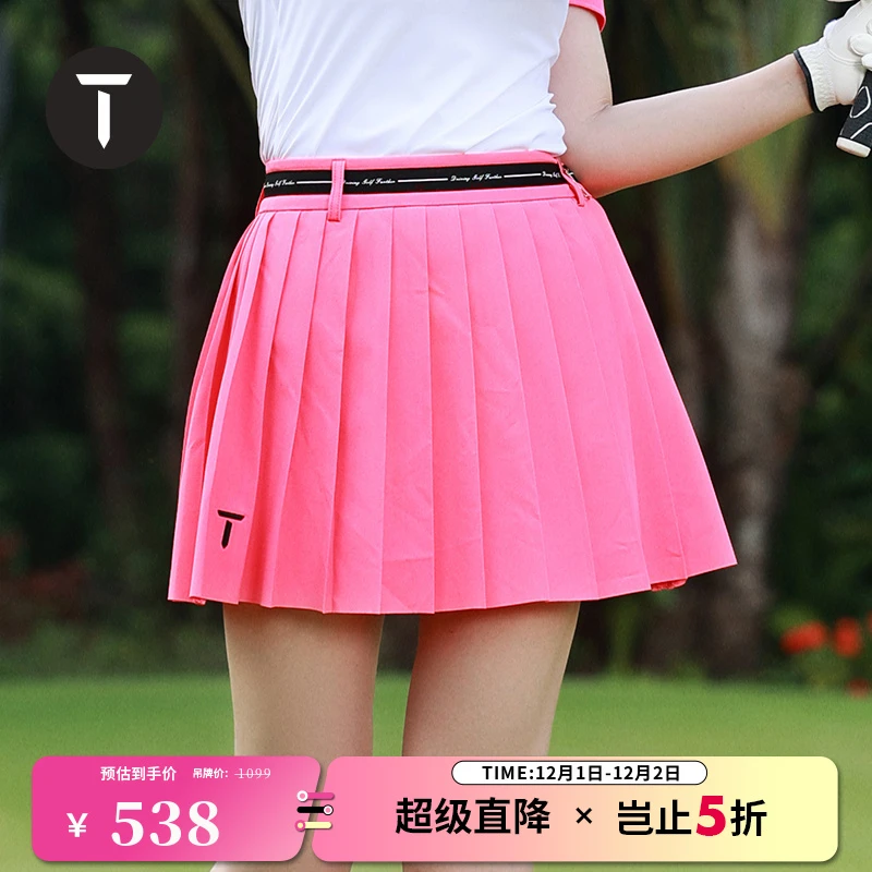 T/欧巡赛高尔夫短裙女夏季时尚高腰透气运动百褶短裙EF221DZ011