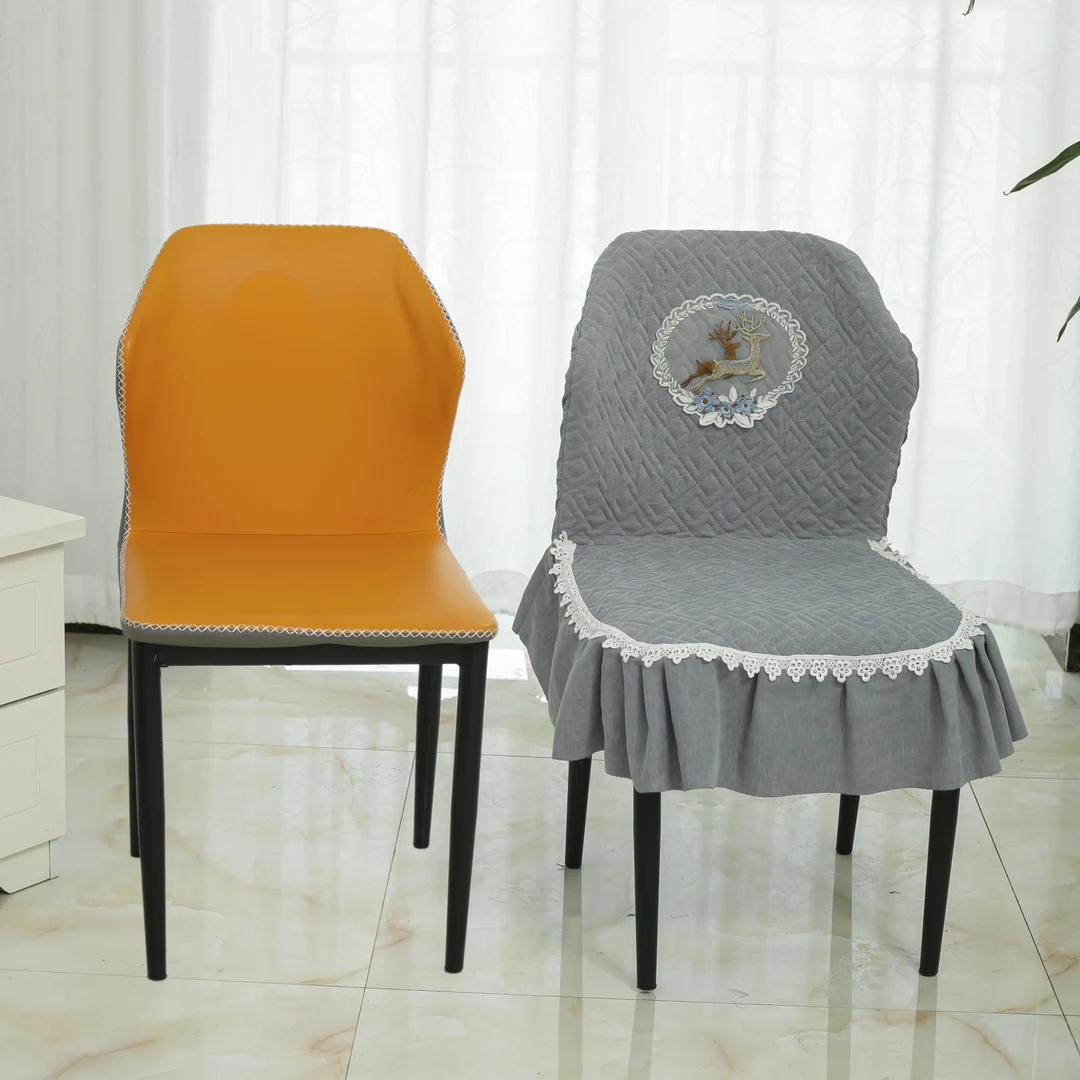 弧形座椅套北欧风四季通用扶手椅子套靠背一体餐椅套罩全包凳子套