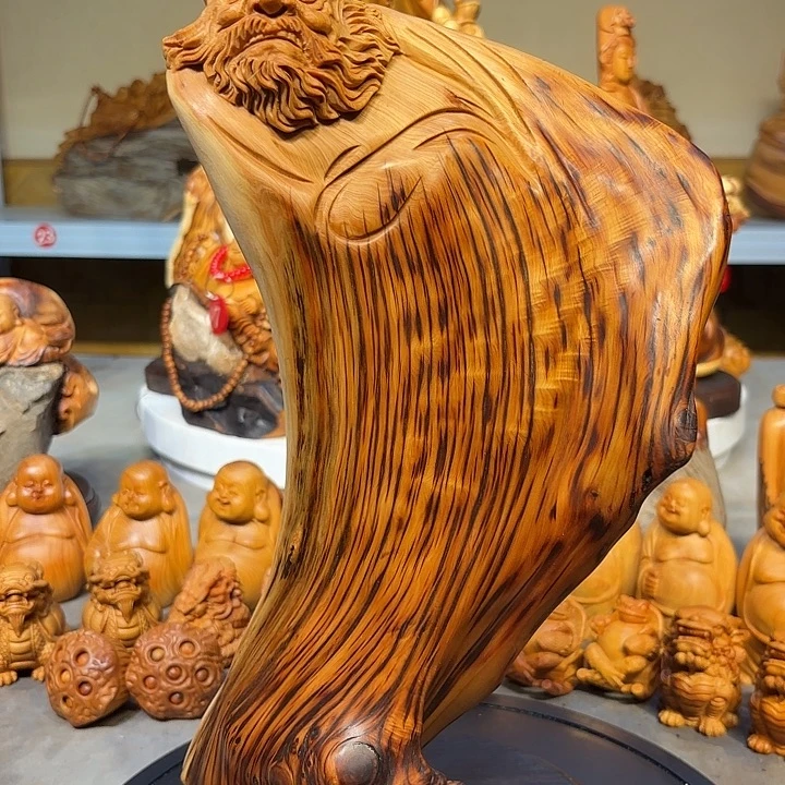 柏木太行崖柏钟馗摆件