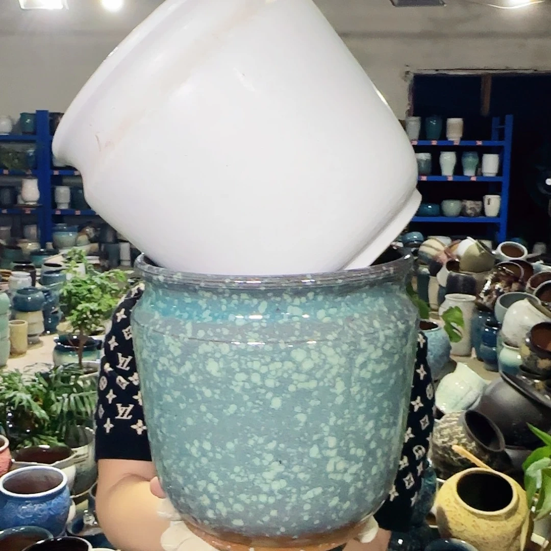 紫砂花盆高20口20