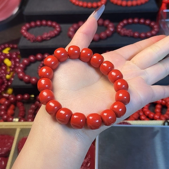 天然辰砂含尘砂手串卡12