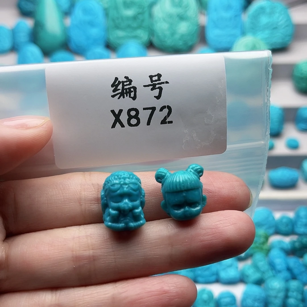 流****绿松石未镶嵌天然原矿雕刻绿松石