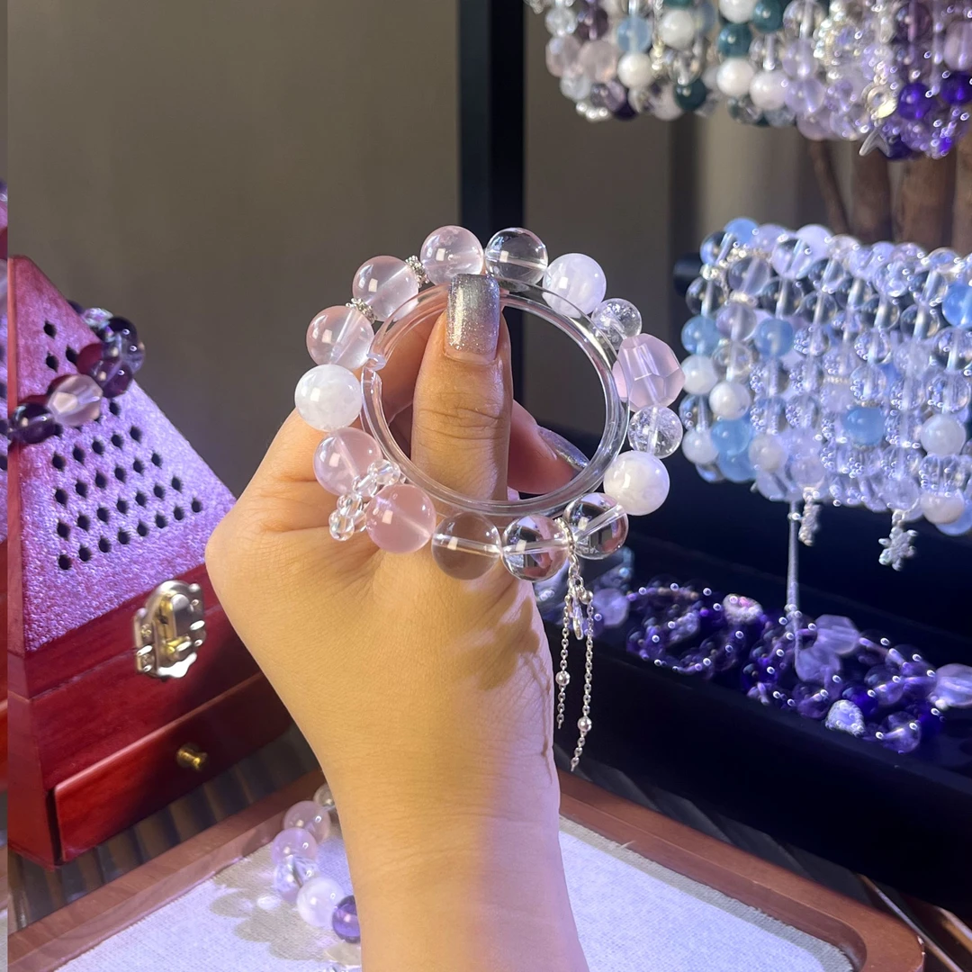 天然水晶手串【喜囍达】DIY手链手工女款手串（私自拍下发单珠随机）