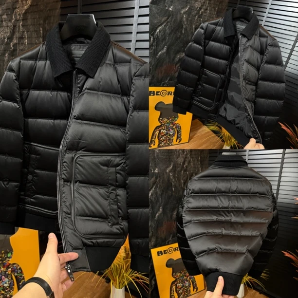 82700欧货翻领可拆卸棒球领羽绒服穿搭青春潮流时尚穿搭