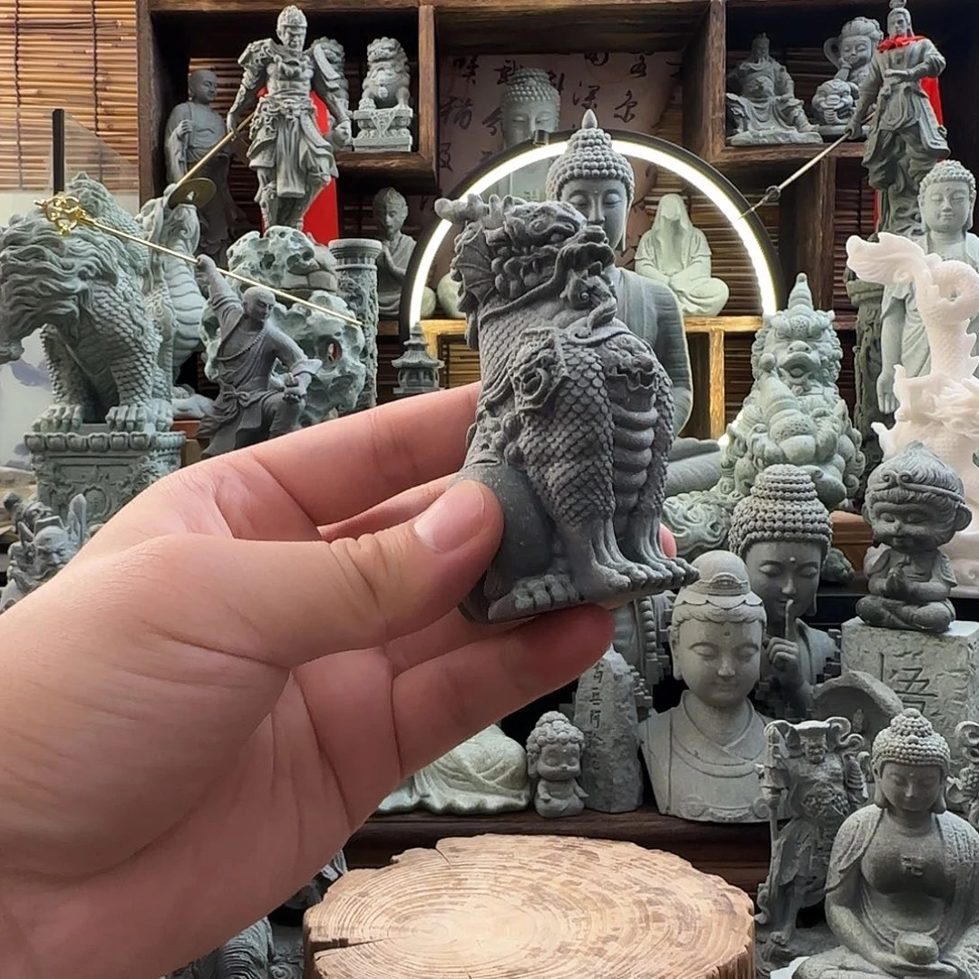 石材谛听青砂石一只