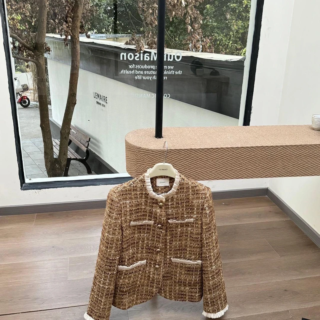 【赵小小yimao】75993 金色贵气小香花呢编织法式名媛轻奢西装外套