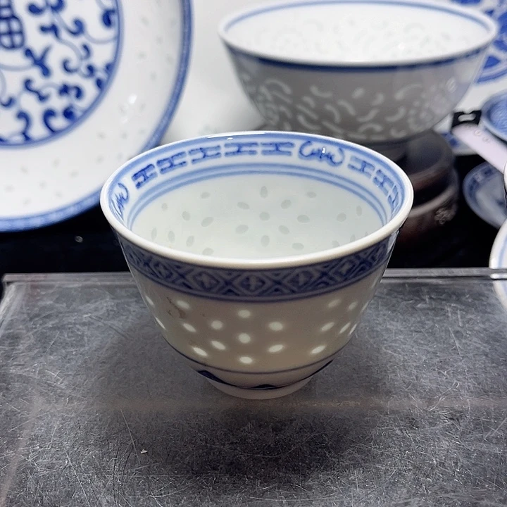 碗青花玲珑玩玉2缸杯