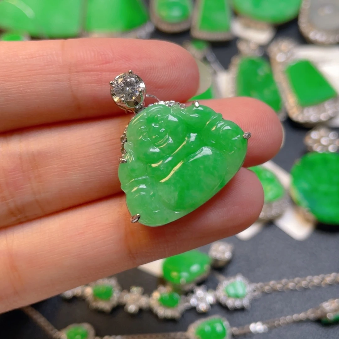 翡翠银S925镶嵌颈饰