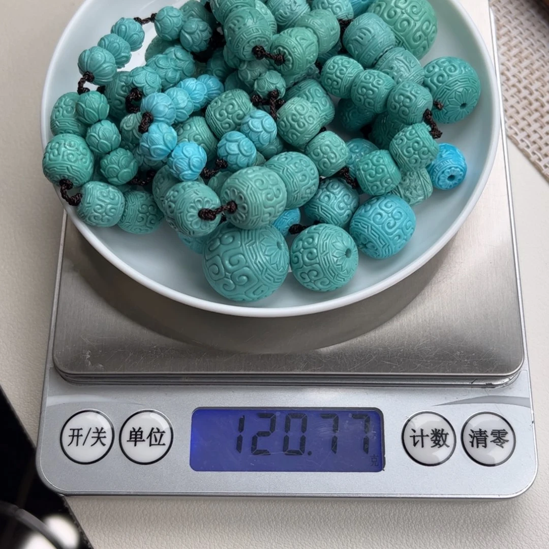 绿松石未镶嵌绿松石圆珠手串