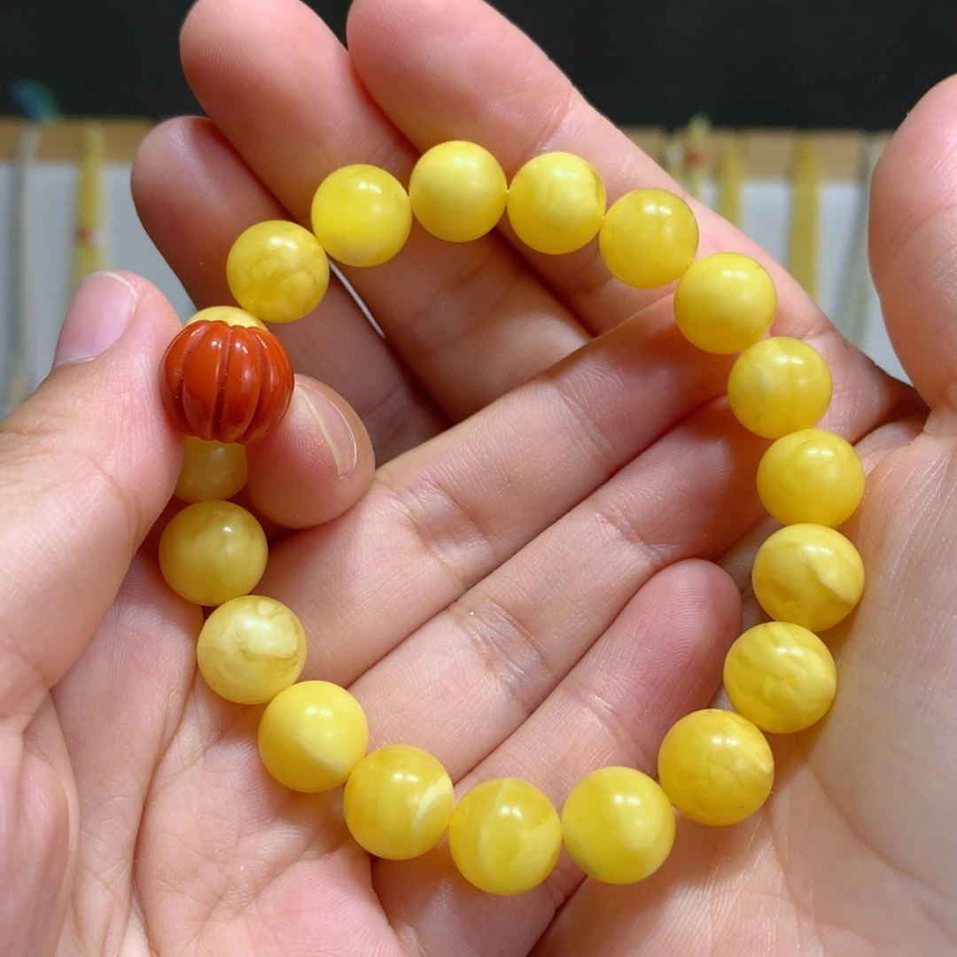 蕉***ง手链琥珀未镶嵌10mm