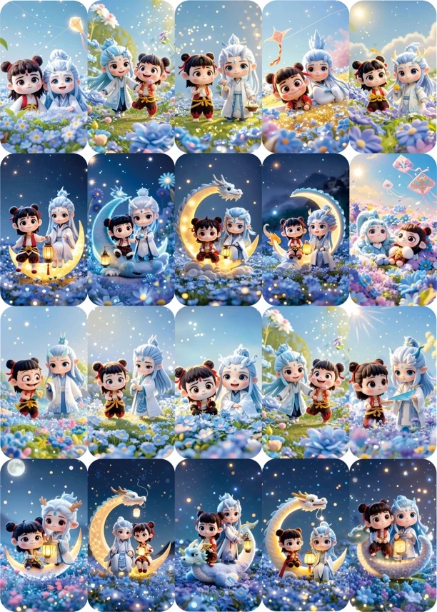 【哪吒】20张贴纸魔童降世哪吒闹海表情包电影周边贴画diy手账书贴