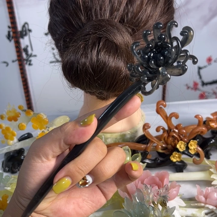未***染定制蛇纹石玉毛货发饰