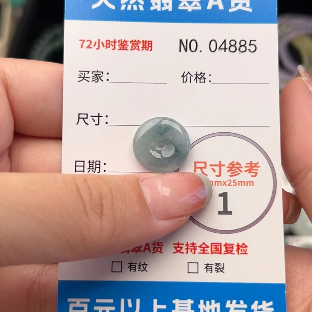 翡翠颈饰未镶嵌平安扣4885