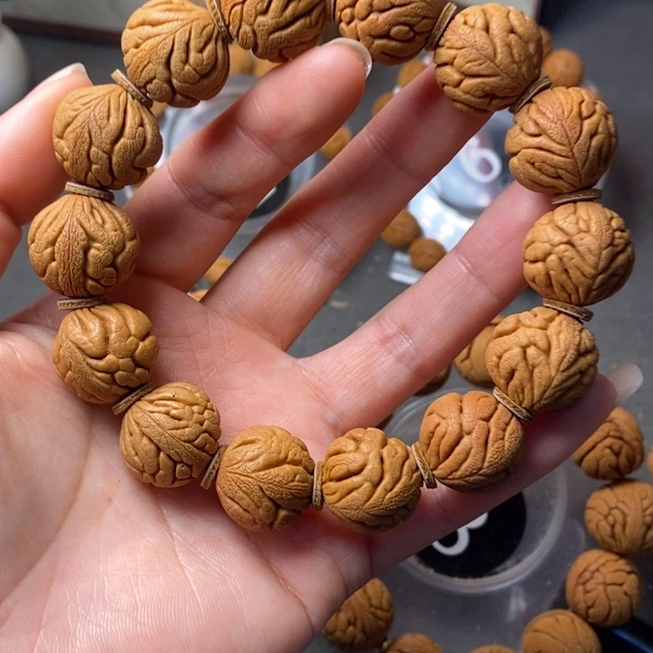 手串文玩核桃秦岭野生龙纹桃核18