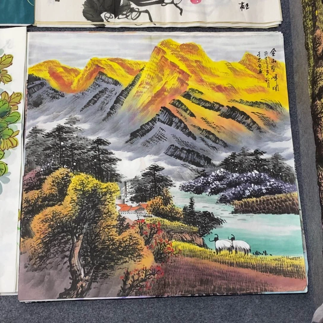 国画尺寸70✖️70精品斗方手绘画