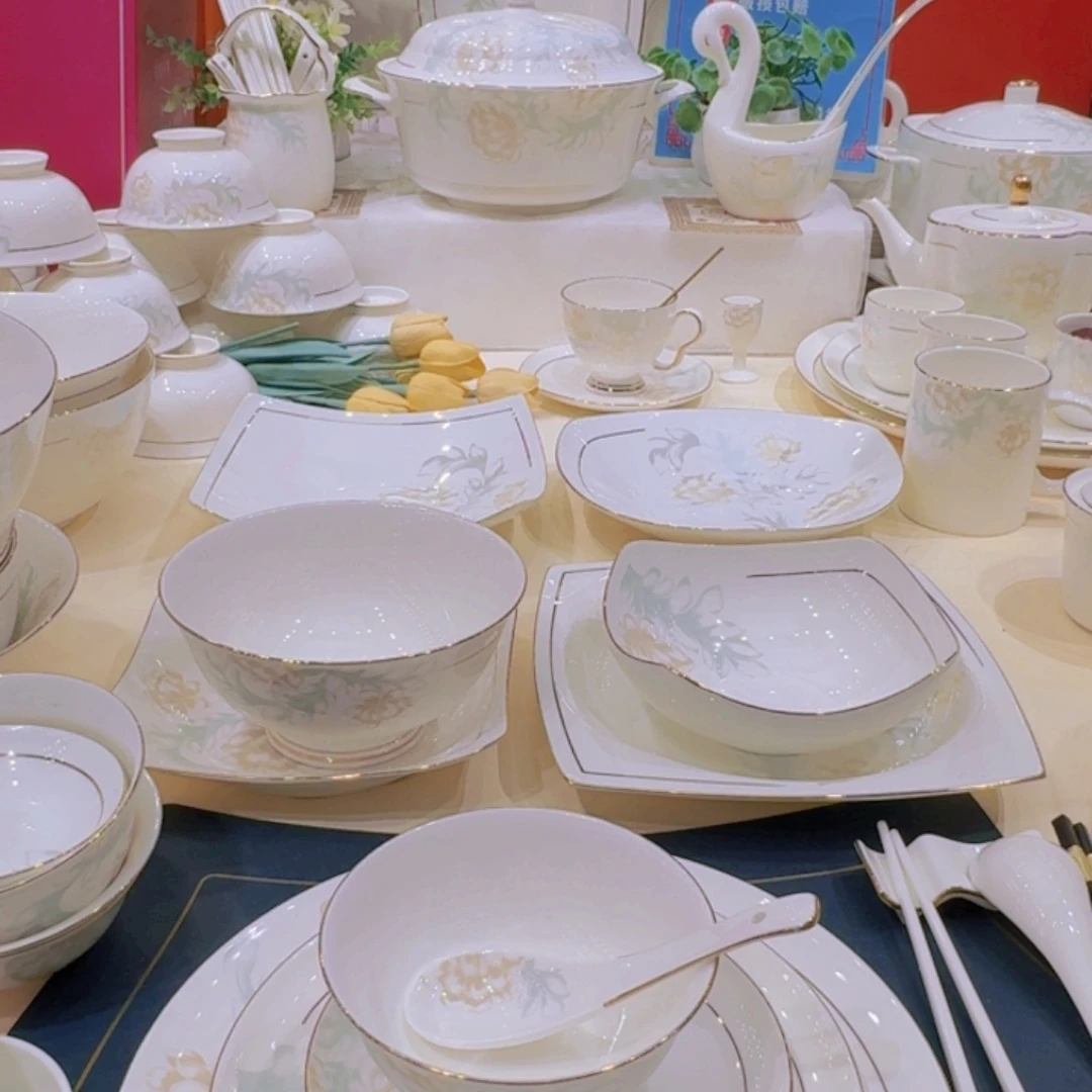 45%以上骨粉骨瓷描金清雅碗单拍