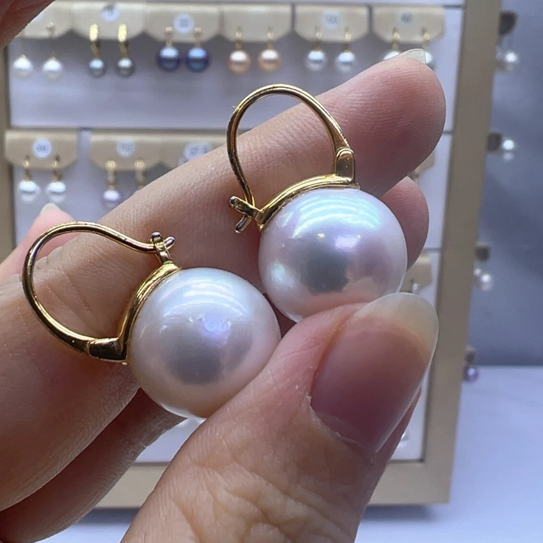 银S925镶嵌淡水珍珠耳饰