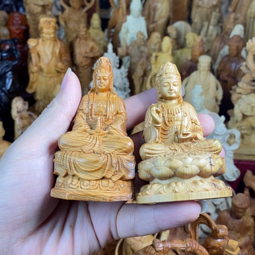 木微瑕崖柏8高观音一对
