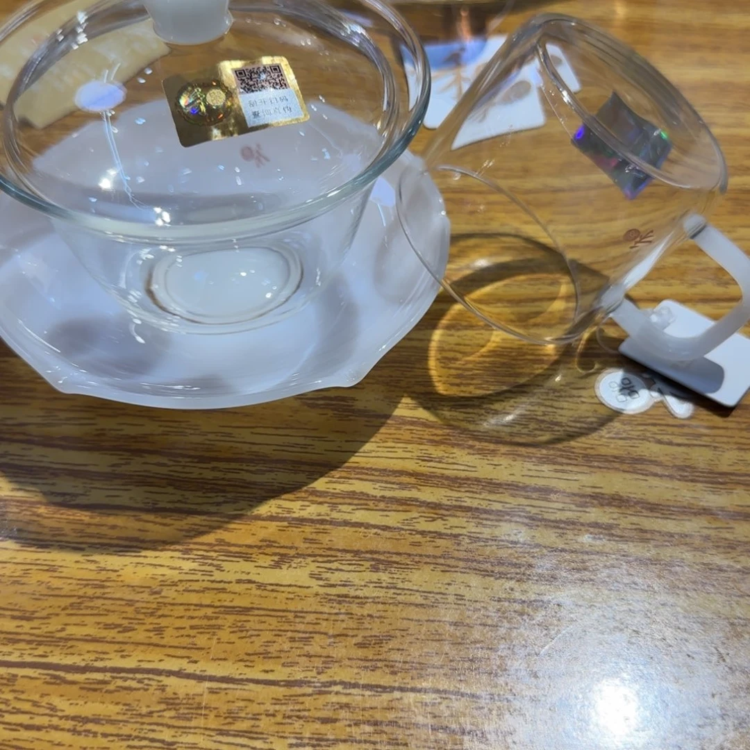 禾器荷叶盖碗白玉➕清禾杯白玉