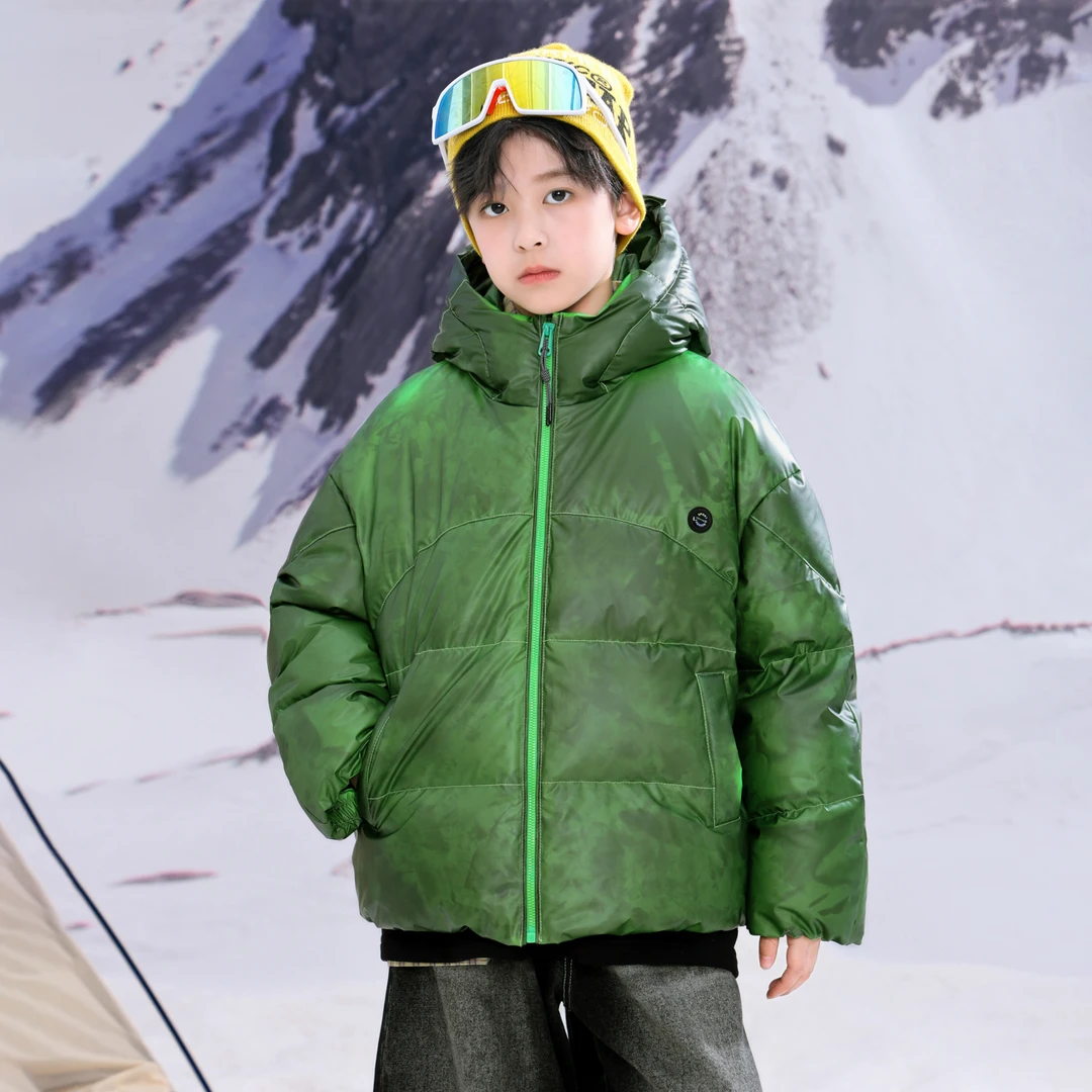 男童冬季户外滑雪羽绒服2025新款儿童男孩运动防寒外套