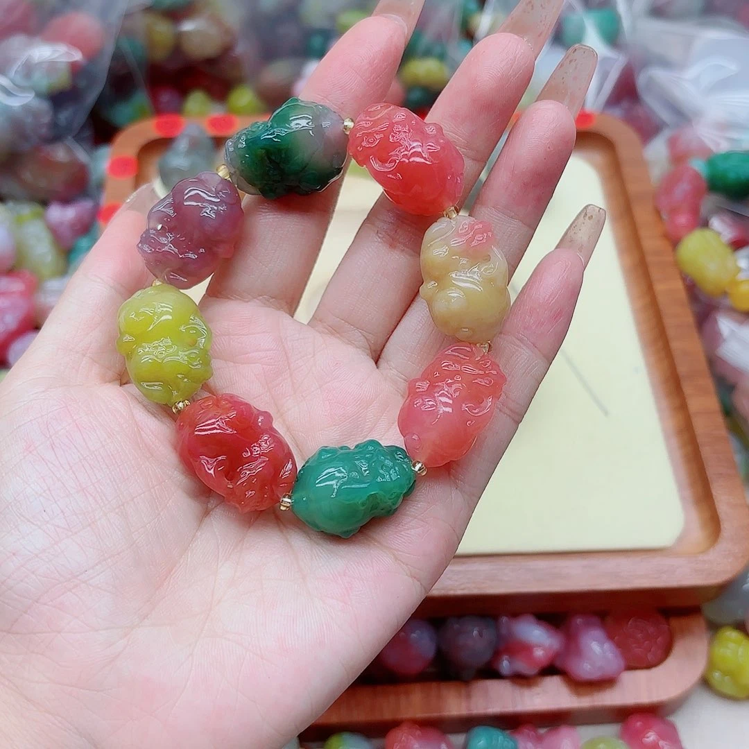 玛瑙/玉髓手链未镶嵌?***࿐盐源28