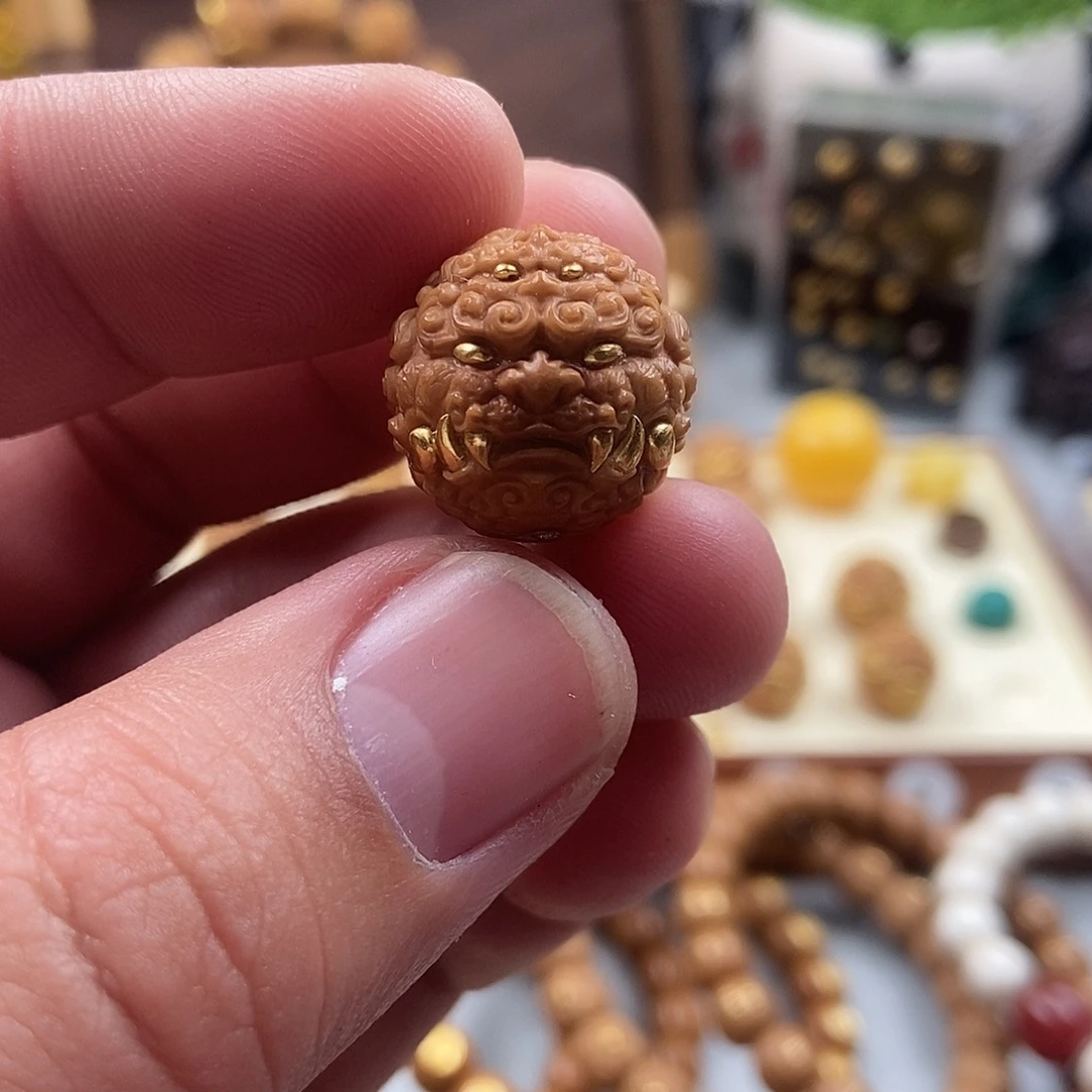 骑***风猴头核桃吊坠单颗