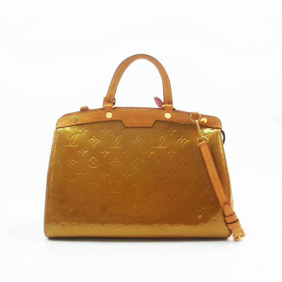 95新 LouisVuitton/路易威登 80680B 漆皮老花医生包手提单肩包