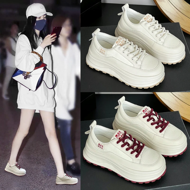 厚底小白鞋女2025秋季新款时尚松糕休闲百搭板鞋舒适轻便运动女鞋