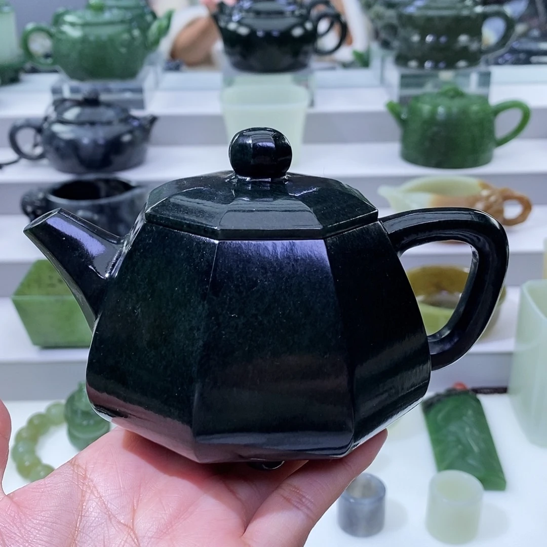 和田玉未镶嵌挂件茶壶