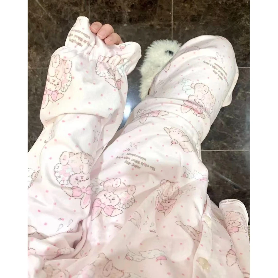 冬季大码宽松睡衣可爱卡通保暖加肥加大胖mm显瘦可外穿家居服套装