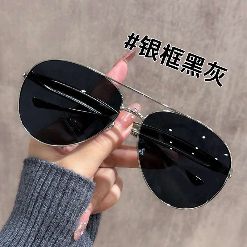防紫外线个性出街潮品飞行员开车驾驶墨镜男女显脸小骑行蛤蟆框镜