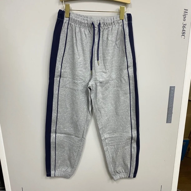 011609法系拼接高支棉卫裤女百搭休闲