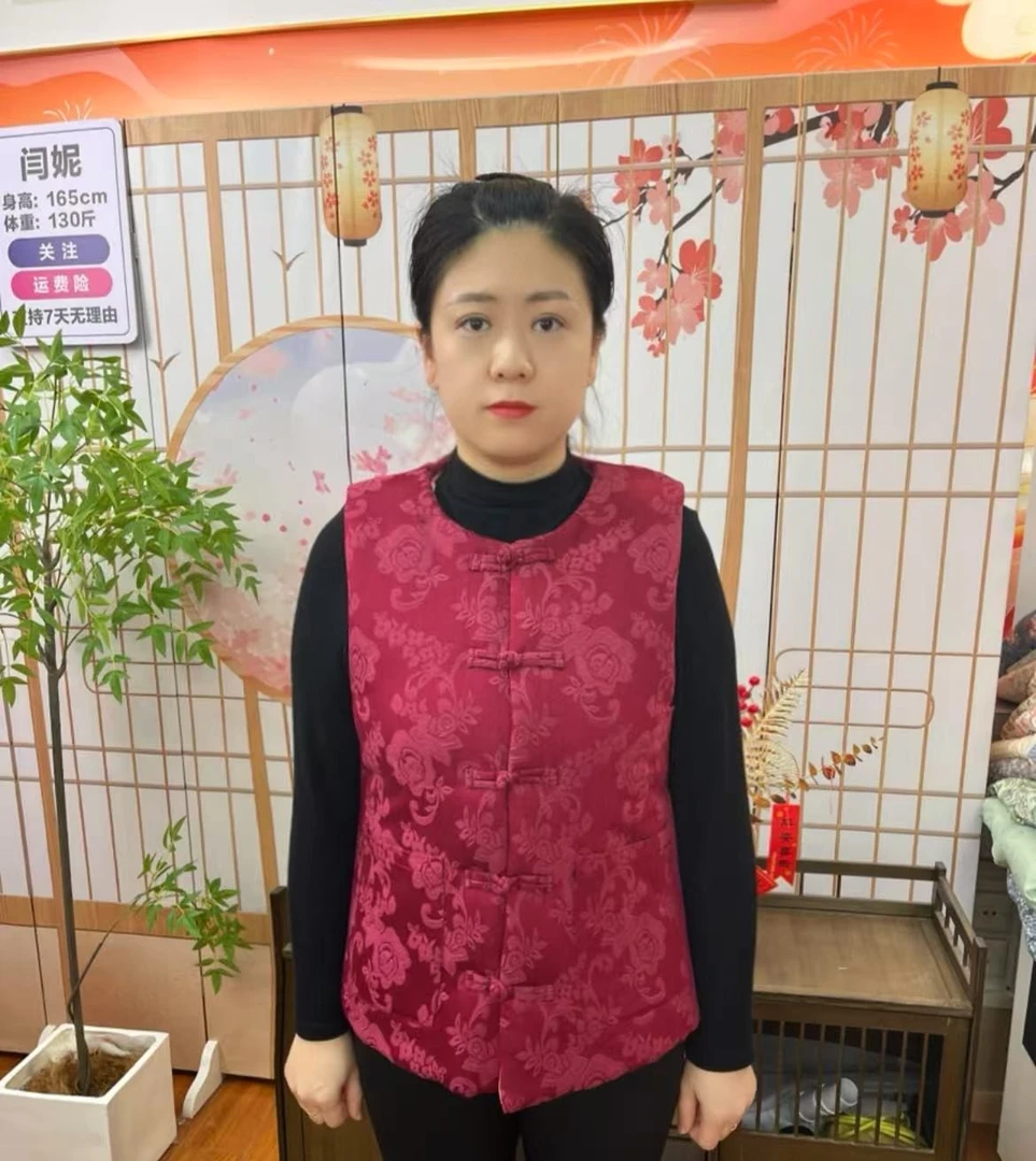 【新疆棉马甲】新中式2025新款新疆长绒棉提花棉马甲保暖时尚洋气