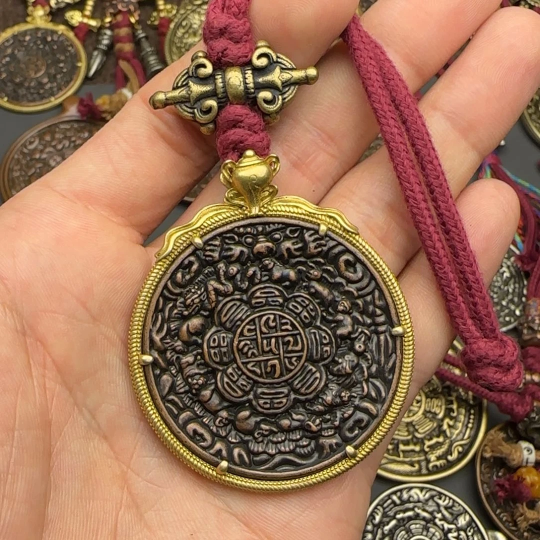 老铜九宫牌吊坠喜欢的来