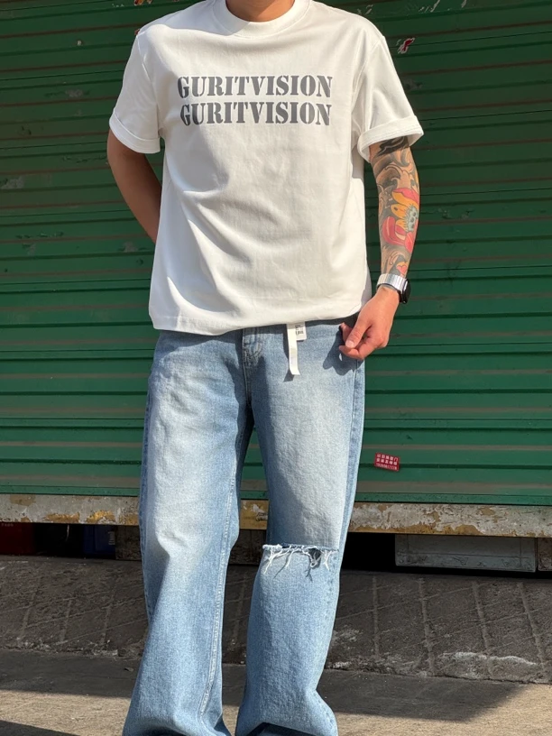 夏季水洗短袖双层印花款宽松休闲版型