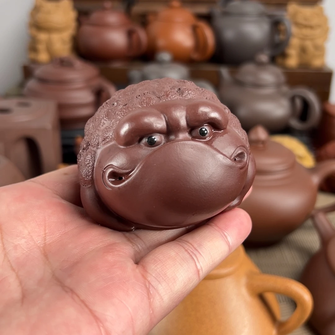 紫砂茶壶地包天金蟾