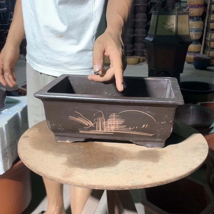 32棕色马槽花盆花盆