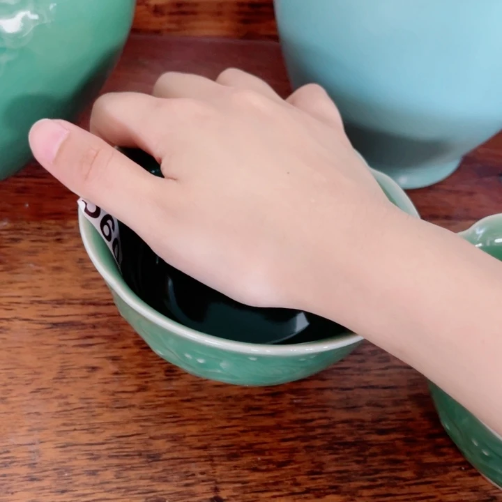 薇***安其他蝶恋花醋碟三个一组粉青