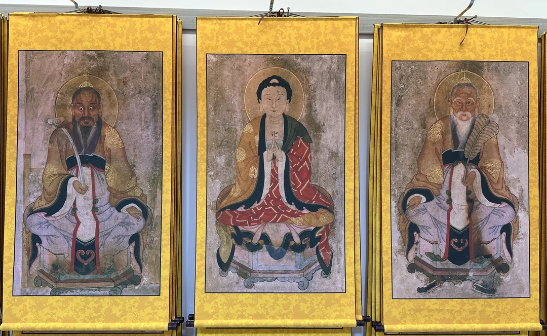 明清高清水陆画复刻八仙水陆画布置客厅书房房间卷轴画玄关水陆画