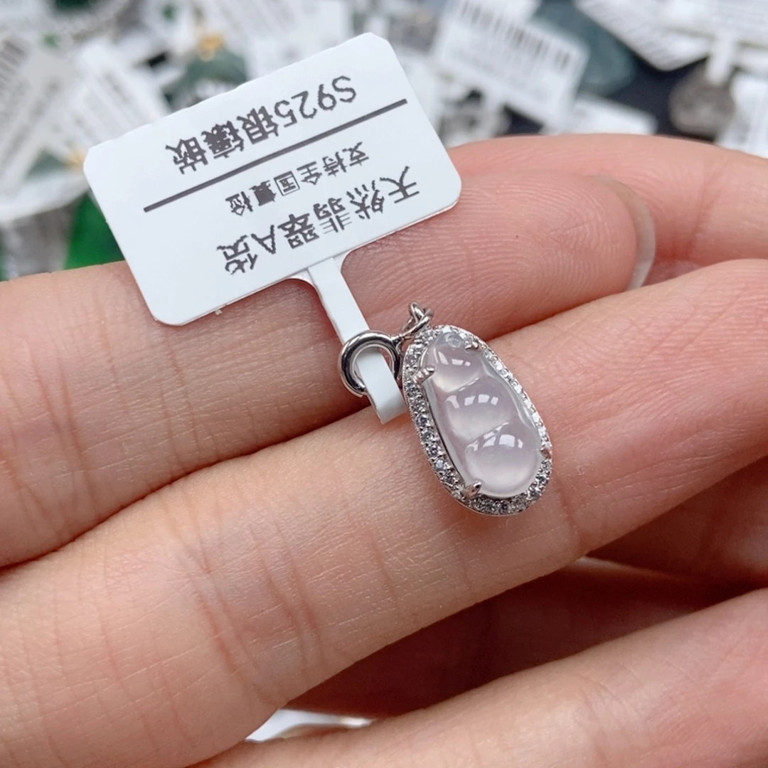 翡翠银S925镶嵌吊坠(不含链)